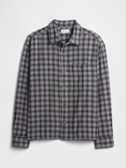 Gap Grey Flannel Shirt in Boxy Fit - Image 4 of 5
