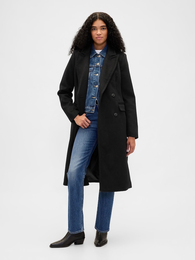 Gap Black Chesterfield Coat - Image 1 of 4 Gap Black Chesterfield Coat - Image 1 of 4