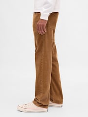 Gap Brown Corduroy Relaxed Straight Trousers - Image 3 of 5