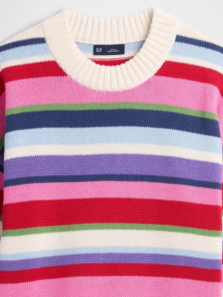 Gap Multi Relaxed Stripe Cropped Jumper - Image 5 of 5
