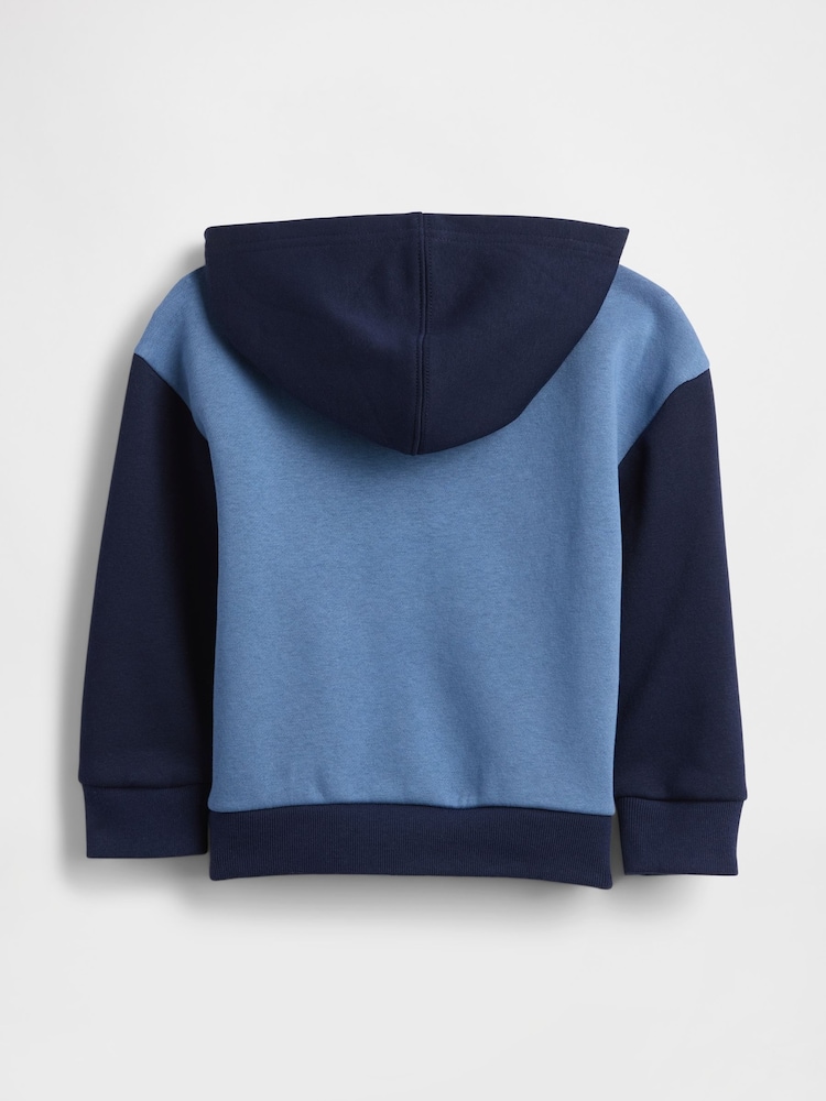 Gap Blue Relaxed Logo Colour Block Zip Hoodie (6mths-5yrs) - Image 2 of 3 Gap Blue Relaxed Logo Colour Block Zip Hoodie (6mths-5yrs) - Image 2 of 3