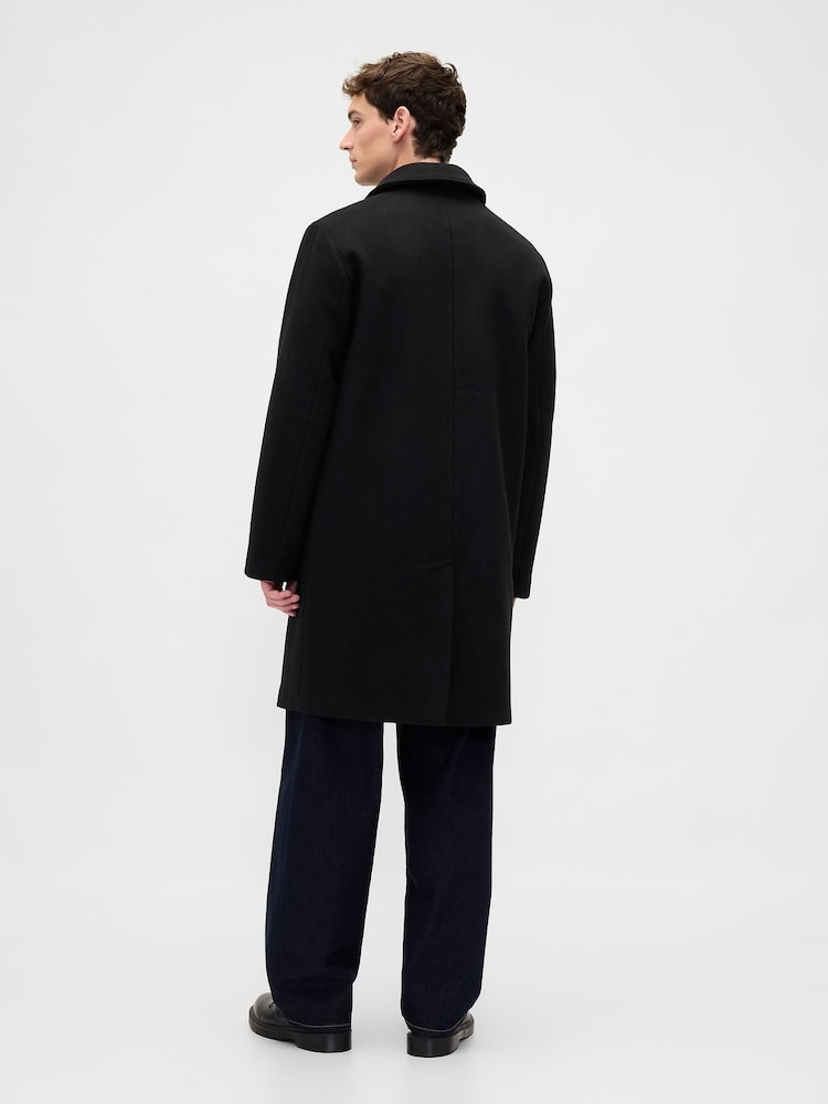 Gap Black Wool Blend Car Coat - Image 2 of 5 Gap Black Wool Blend Car Coat - Image 2 of 5