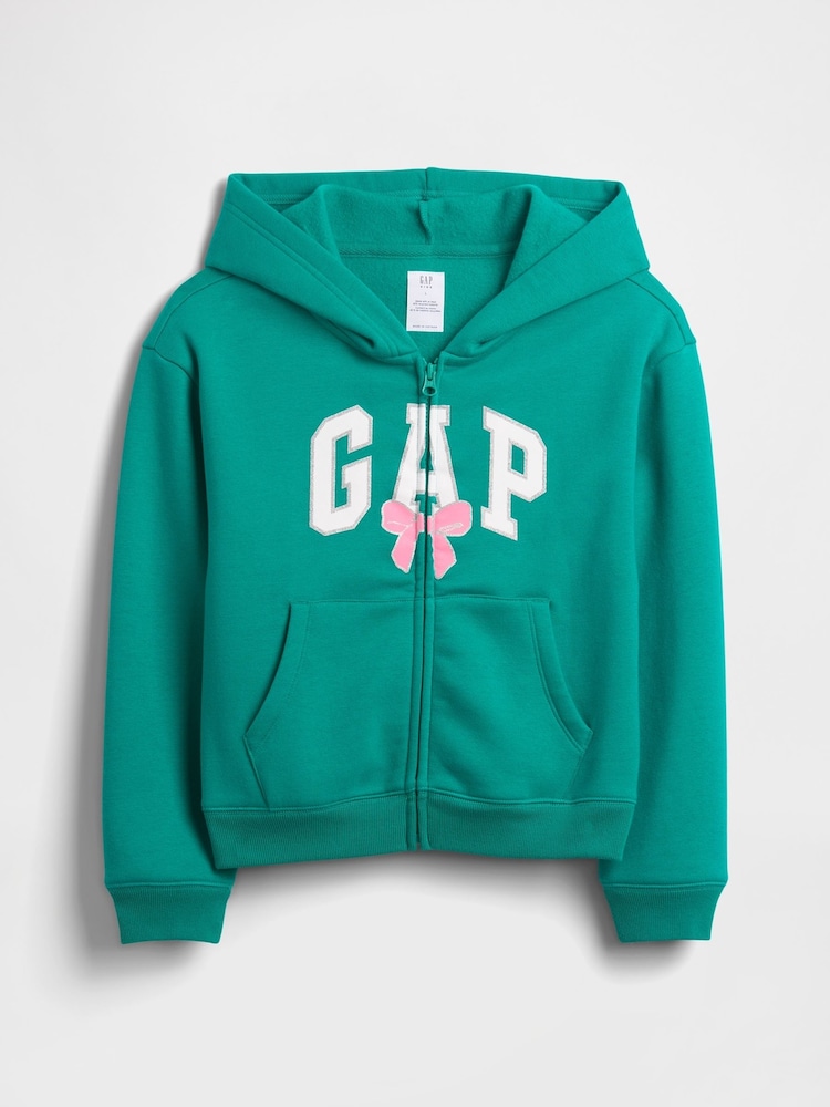Gap Green Relaxed Logo Zip Hoodie (4-13yrs) (4-13yrs) - Image 1 of 3 Gap Green Relaxed Logo Zip Hoodie (4-13yrs) (4-13yrs) - Image 1 of 3