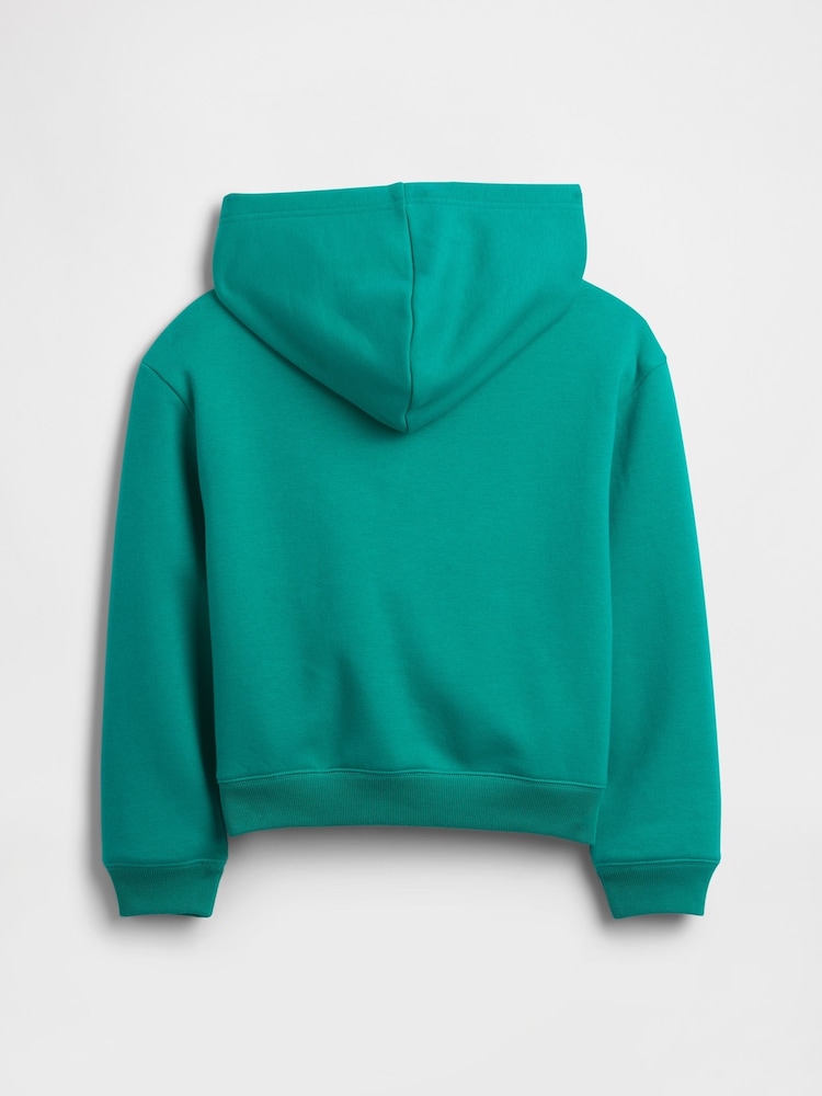 Gap Green Relaxed Logo Zip Hoodie (4-13yrs) (4-13yrs) - Image 2 of 3 Gap Green Relaxed Logo Zip Hoodie (4-13yrs) (4-13yrs) - Image 2 of 3