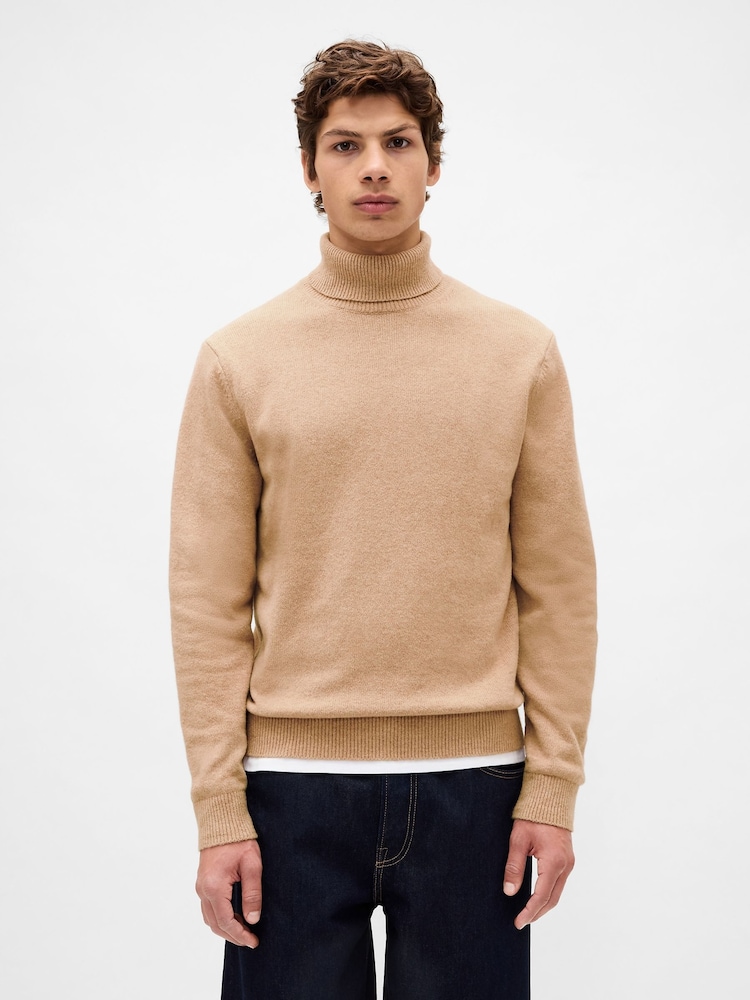 Gap Beige CashSoft Turtle Neck Jumper - Image 1 of 4 Gap Beige CashSoft Turtle Neck Jumper - Image 1 of 4