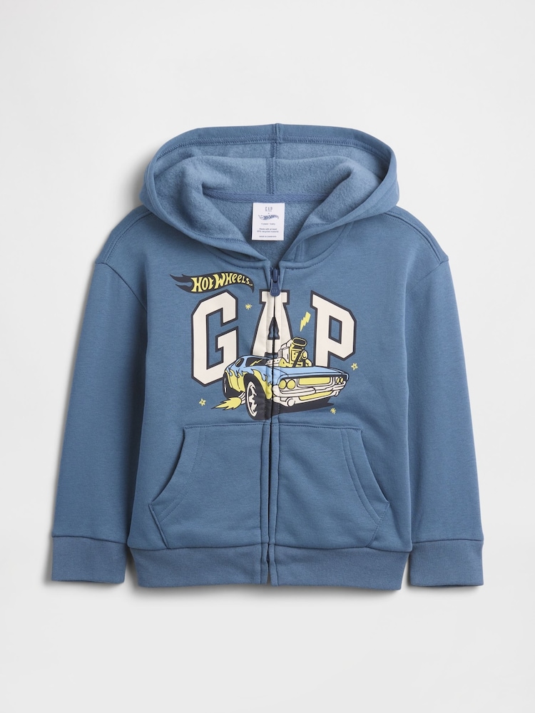 Gap Blue Hot Wheels Relaxed Logo Zip Hoodie (6mths-5yrs) - Image 1 of 3 Gap Blue Hot Wheels Relaxed Logo Zip Hoodie (6mths-5yrs) - Image 1 of 3