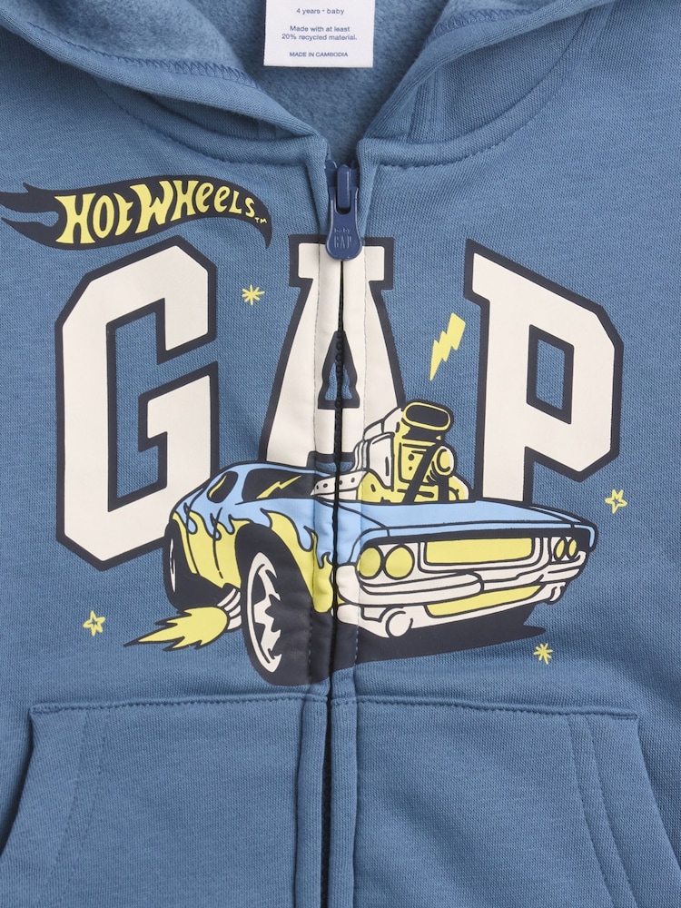 Gap Blue Hot Wheels Relaxed Logo Zip Hoodie (6mths-5yrs) - Image 3 of 3 Gap Blue Hot Wheels Relaxed Logo Zip Hoodie (6mths-5yrs) - Image 3 of 3