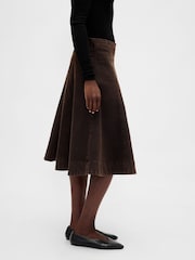 Gap Brown Denim Tulip Midi Skirt - Image 3 of 4