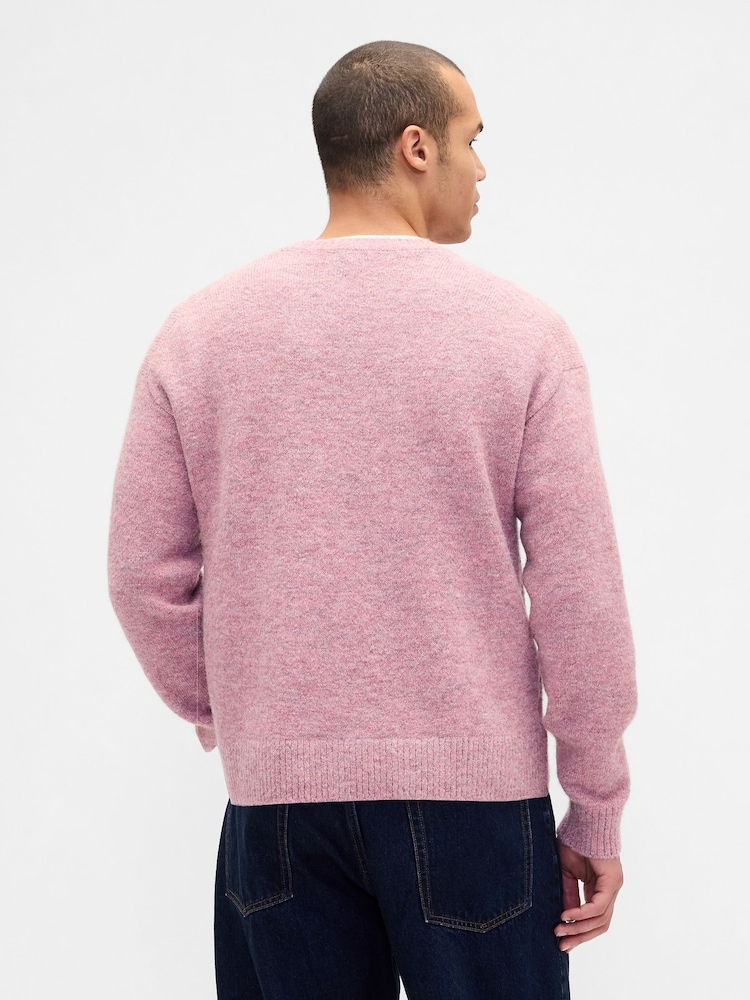 Gap Pink Relaxed V-Neck Boxy Jumper - Image 2 of 4