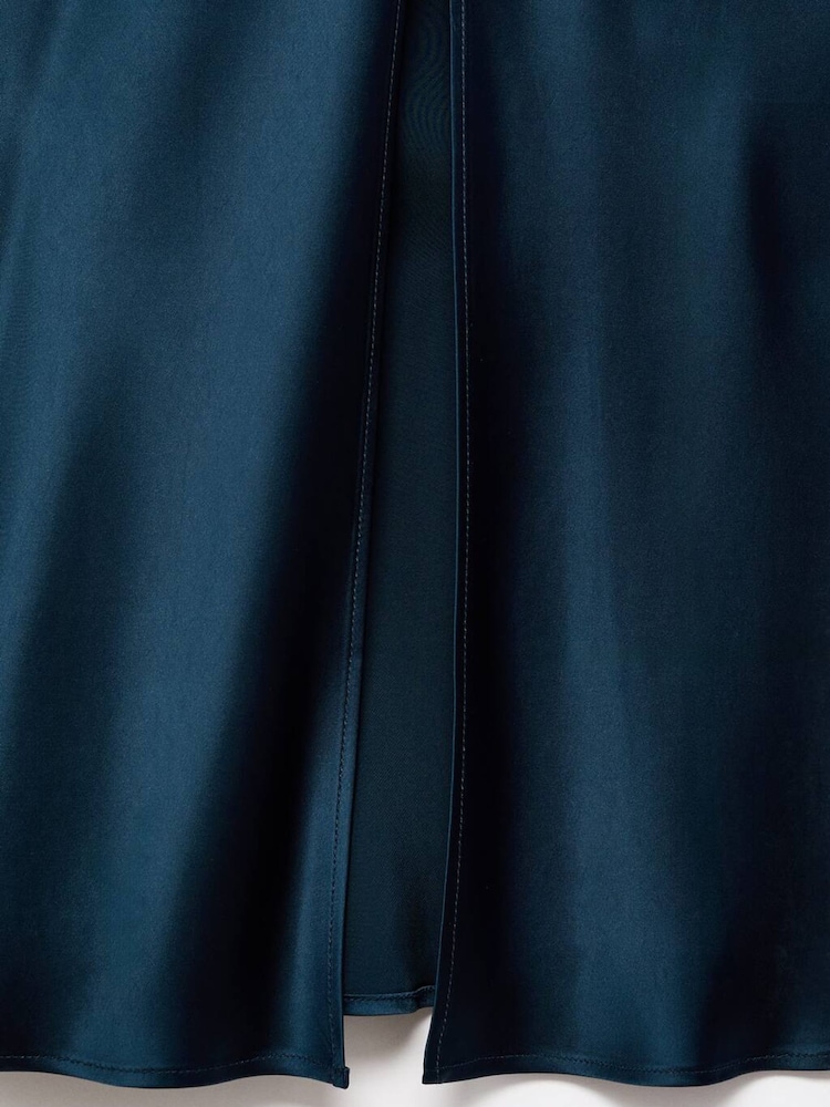 Mango Blue Long Satin Dress - Image 6 of 6