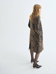 Mango Brown Leopard-Print Long Coat - Image 3 of 7