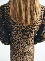 Mango Brown Leopard-Print Long Coat - Image 5 of 7