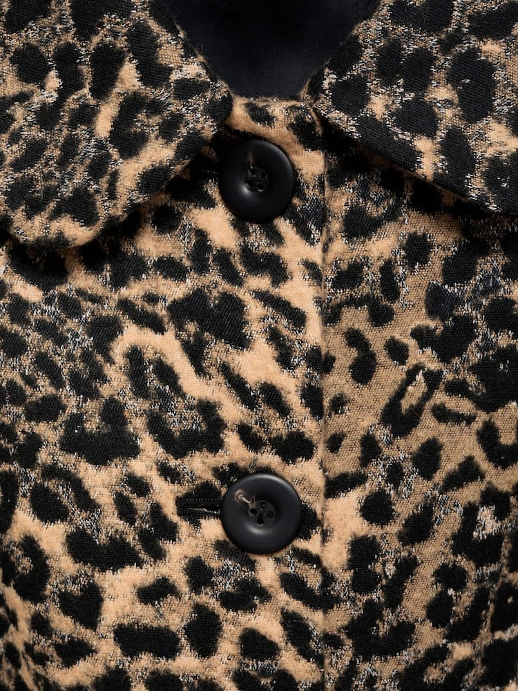 Mango Brown Leopard-Print Long Coat - Image 7 of 7