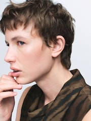 Mango Brown Animal Print Draped Sleeveless Top - Image 4 of 6