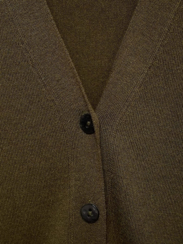 Mango Green V-Neck Knitted Cardigan - Image 7 of 7