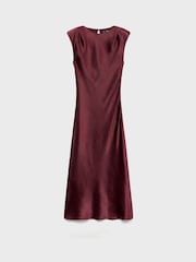 Mango Red Fitted Satin Dress - Image 5 of 6