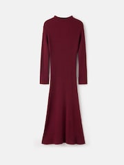 Mango Red High Neck Ribbed Knitted Dress - Image 5 of 6