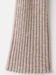 Mango Brown High Neck Ribbed Knitted Dress - Image 6 of 6