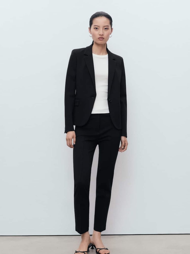 Mango Black Fitted Suit Jacket - Image 1 of 6 Mango Black Fitted Suit Jacket - Image 1 of 6