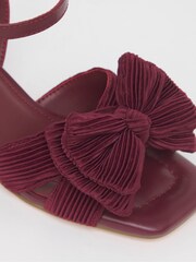 Simply Be Red Wide Fit Double Bow Block Heels - Image 3 of 4
