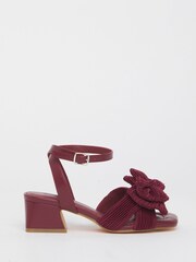 Simply Be Red Wide Fit Double Bow Block Heels - Image 4 of 4