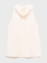 Mango White Draped Neck Blouse - Image 6 of 7