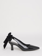 Simply Be Black Wide Fit Back Bow Pointed Toe Heel - Image 2 of 4