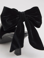 Simply Be Black Wide Fit Back Bow Pointed Toe Heel - Image 4 of 4