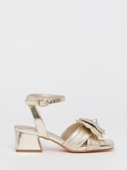 Simply Be Gold Wide Fit Double Bow Block Heels - Image 3 of 4
