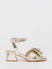 Simply Be Gold Extra Wide Fit Double Bow Block Heels - Image 4 of 4
