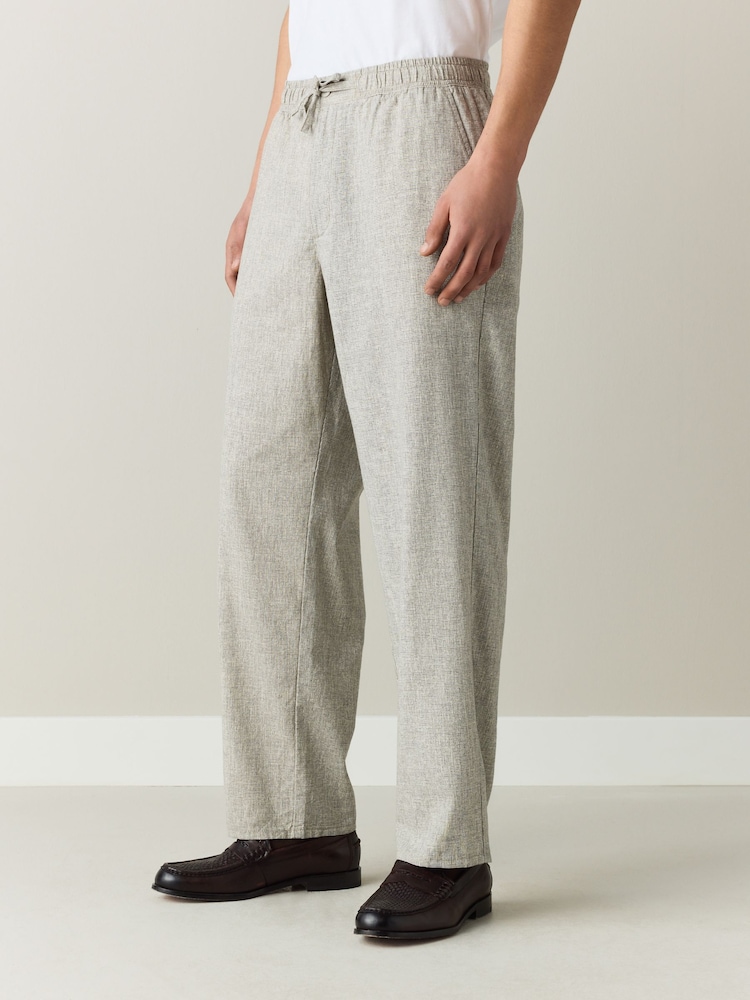 رمادي فاتح - Signature Heritage Linen Blend Dogtooth Trousers - صورة 1 من 10