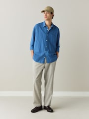 رمادي فاتح - Signature Heritage Linen Blend Dogtooth Trousers - صورة 2 من 10