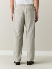 رمادي فاتح - Signature Heritage Linen Blend Dogtooth Trousers - صورة 3 من 10