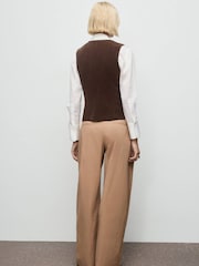 Mango Brown Chelo Cord Waistcoat - Image 2 of 6
