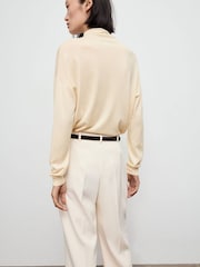 Mango Cream Cable-Knit Turtleneck Sweater - Image 2 of 6