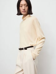 Mango Cream Cable-Knit Turtleneck Sweater - Image 3 of 6
