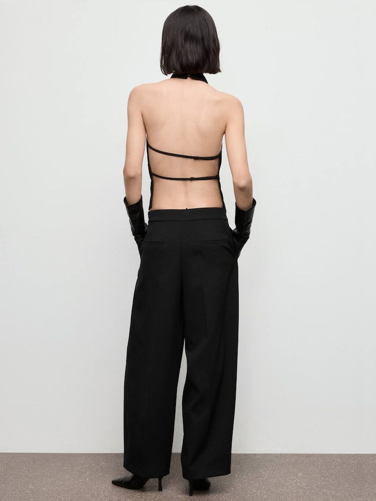 Mango Black Halter Top With Open Back - Image 2 of 6 Mango Black Halter Top With Open Back - Image 2 of 6