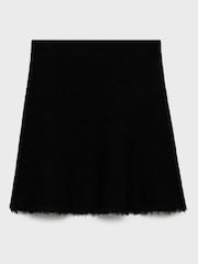 Mango Black Tweed Skirt With Frayed Hem - Image 5 of 6
