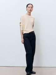 Mango White Combined-Design Sweater - Image 1 of 6
