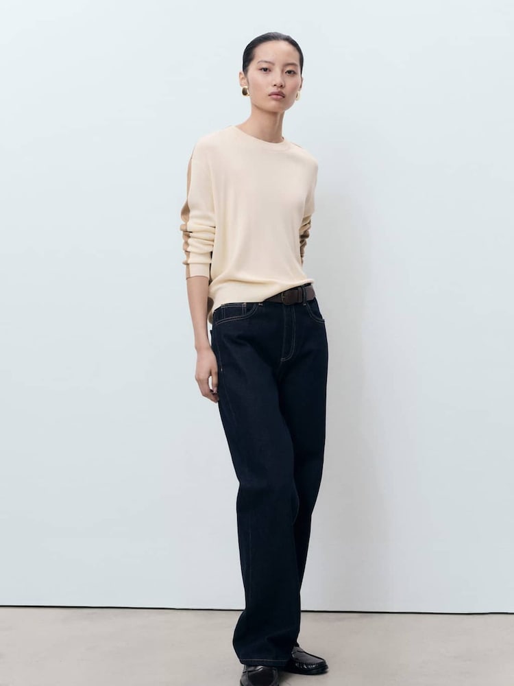 Mango White Combined-Design Sweater - Image 1 of 6