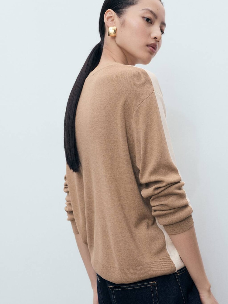 Mango White Combined-Design Sweater - Image 2 of 6