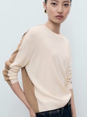 Mango White Combined-Design Sweater - Image 3 of 6