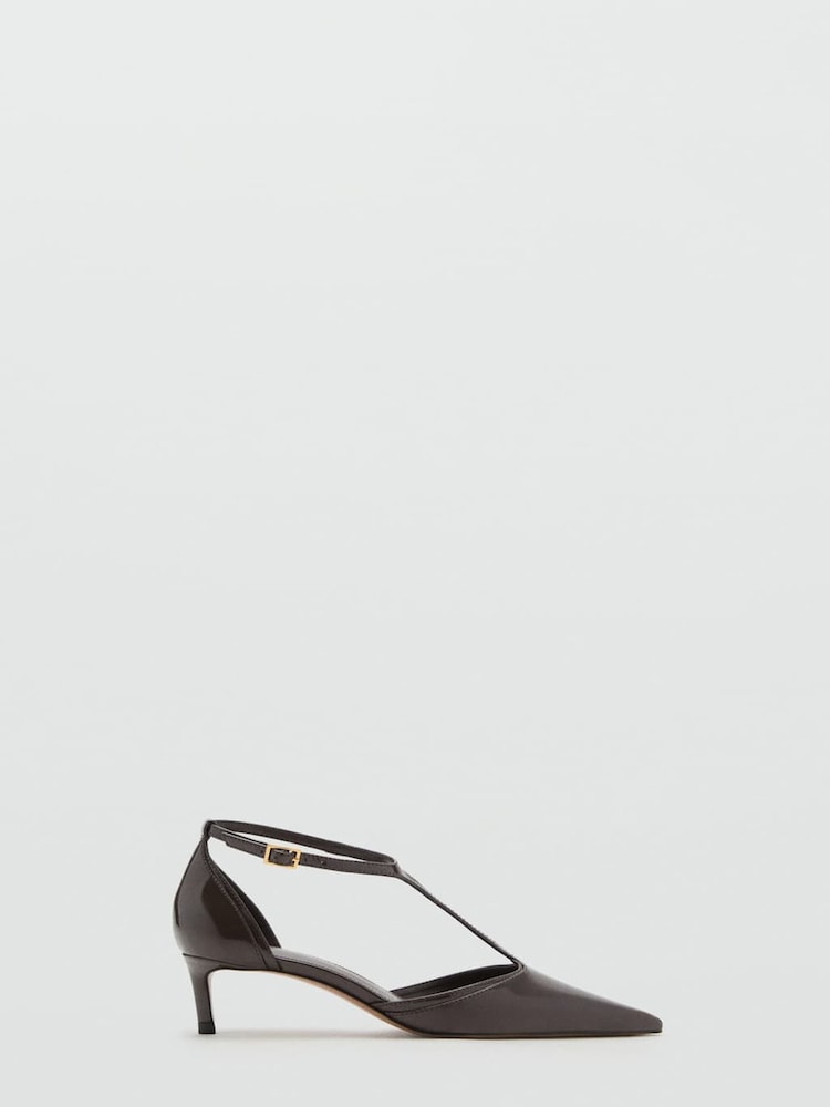 Mango Green Kitten-Heel Patent Leather Sandals - Image 1 of 4