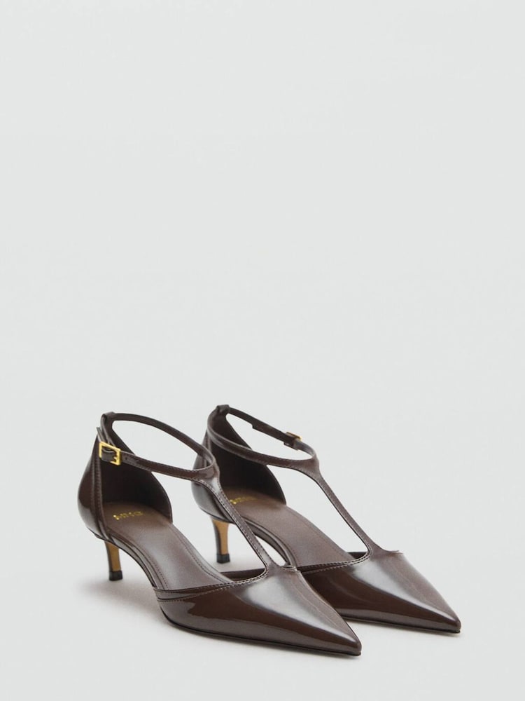 Mango Green Kitten-Heel Patent Leather Sandals - Image 2 of 4