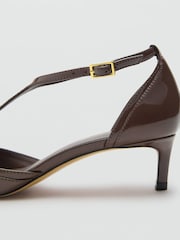 Mango Green Kitten-Heel Patent Leather Sandals - Image 3 of 4