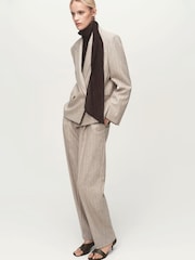 Mango Grey Pinstripe Wool Suit Trousers - Image 1 of 6