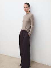 Mango Natural Long Sleeve Fine Knit Jumper - Image 1 of 5