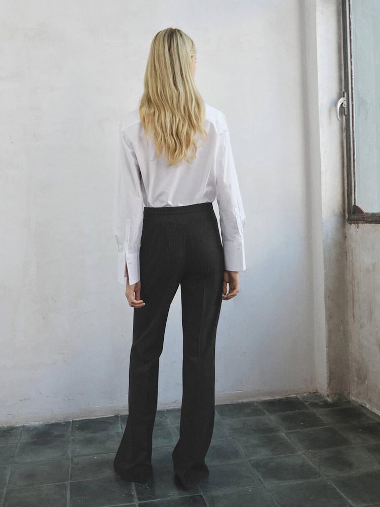 Mango Grey Pinstripe Suit Trousers - Image 2 of 5