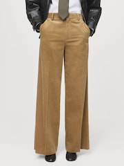 Mango Brown Wide Leg Cord Trousers - Image 1 of 7