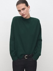 Mango Green High Neck Long Sleeve Jumper - Image 1 of 6